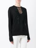 lace detailing knit blouse