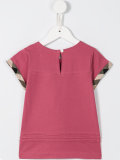 check and pleat detail T-shirt