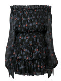 off-shoulder sheer dress