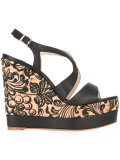 floral wedge sandals