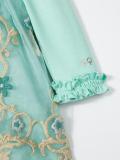 ruffled trim embroidered dress