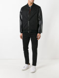 contrast sleeve bomber jacket
