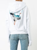 SOS print zipped hoodie
