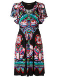 printed ruffle sleeve dress
