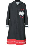 bat print hooded coat