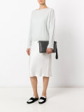 allover logo print clutch