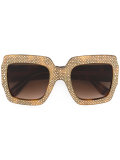 oversize crystal square sunglasses