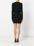 gathered V-neck mini dress