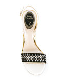 metallic embellished sandals