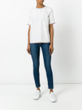 collarless button blouse 
