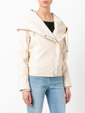 hooded biker jacket