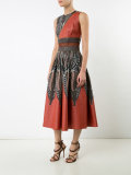 panelled zipped midi dress