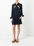 embroidered robin shirt dress