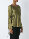 lace up detail blouse