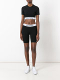 glitter-effect ribbed cropped top