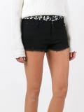 logo print denim shorts