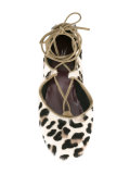 leopard lace-up ballerinas