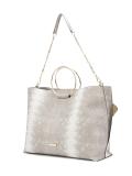 snakeskin effect tote 