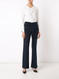 flower cuff boatneck blouse