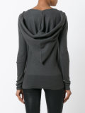 v-neck hooded top