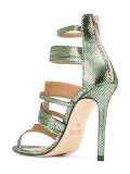 metallic strappy sandals