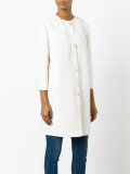 pearl button down coat