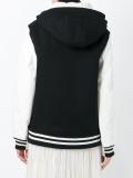 striped hooded bomber jacket