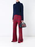 striped flared trousers