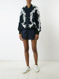 lace inserts bomber jacket 
