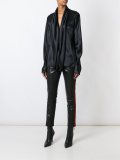 skinny striped leather trousers