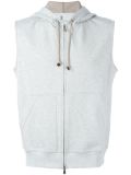 sleeveless zipped hoodie