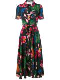 tropical dream print wrap dress