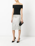 metallic knit skirt
