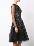 gold-tone sequined flared dress
