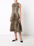 leopard print pleated dress
