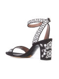 TABITHA SIMMONS LETICIA Black/White ??? Leather/Fur/Exotic Skins->Leather