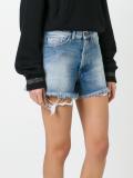 raw hem denim shorts