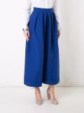 pleated wide-legged cropped trousers
