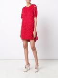 back pleat short sleeve dress