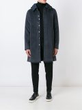 button down hooded coat