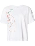distressed rose print T-shirt