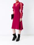 sheer ruffled sleeved dress