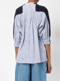 pinstripe insert knitted top