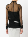 tulle long sleeve turtle neck top
