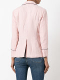 contrast trim double breasted blazer