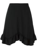 asymmetric ruffle hem skirt