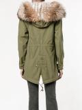 raccoon fur-trimmed unlined parka