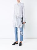 striped ruffle detail tunic top