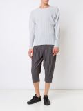 long sleeve pleated T-shirt