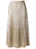 metallic midi skirt